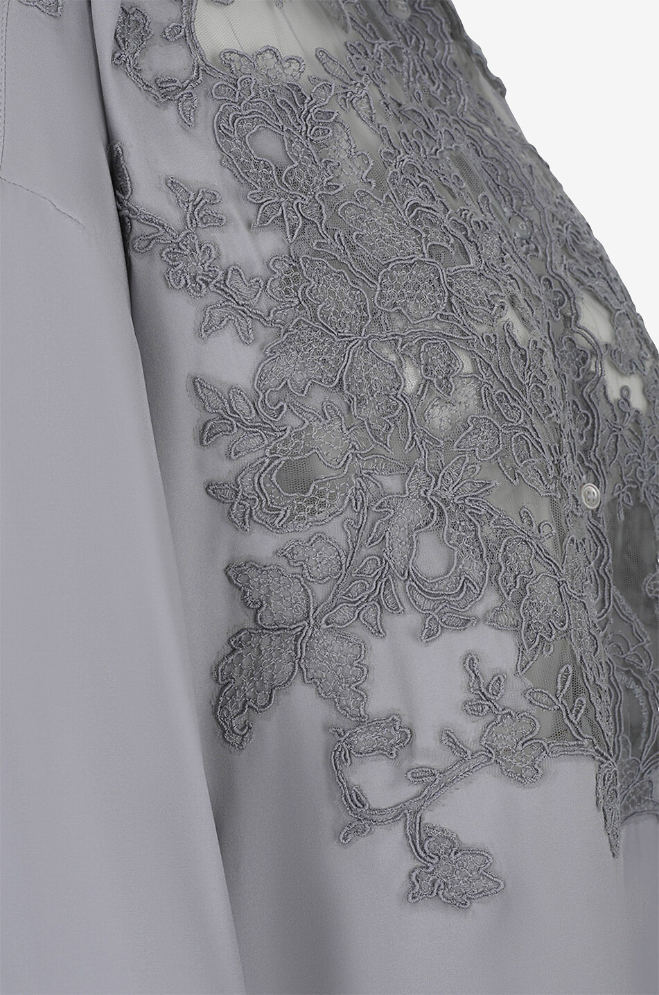 Lace and silk oversize shirt