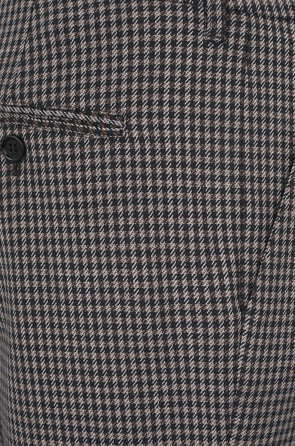 Checked wool blend cigarette trousers