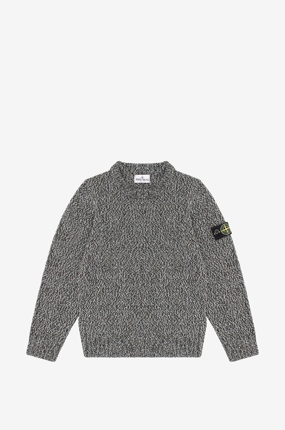 Pull garçon chiné à col rond 518Z6