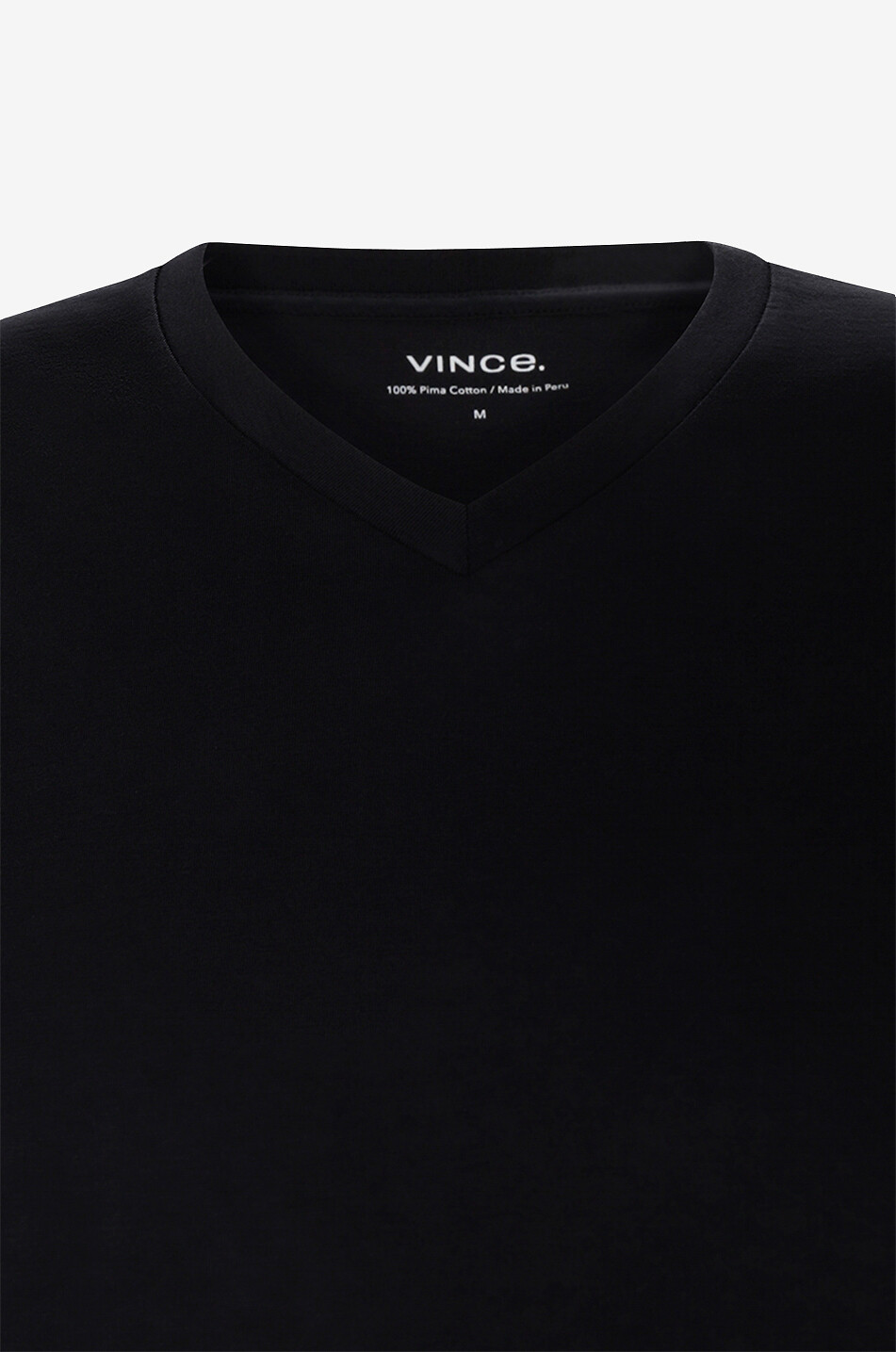 VINCE T-shirt à col V en coton Pima Homme NOIR 3
