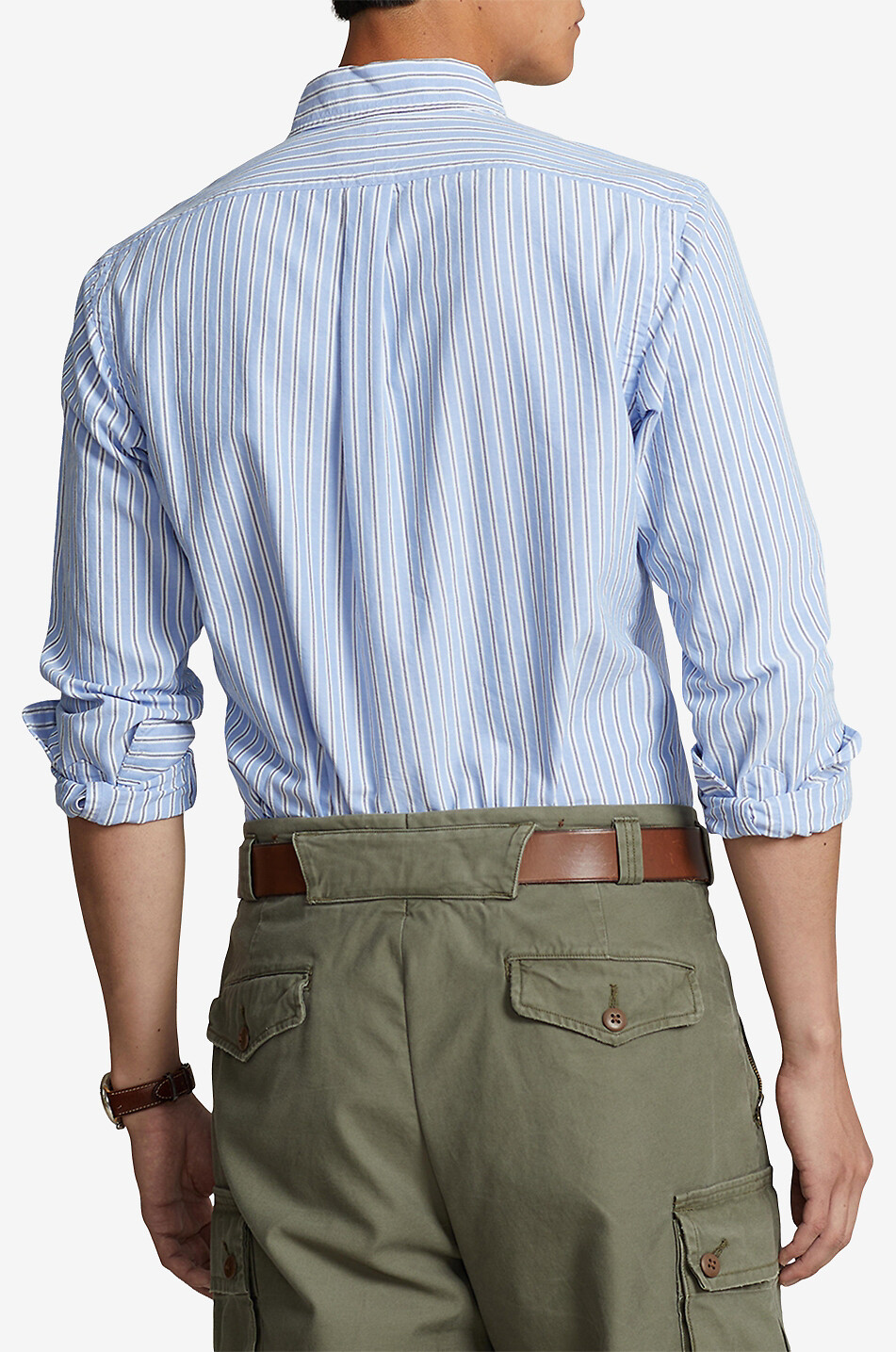 POLO RALPH LAUREN Chemise oxford rayée Custom Fit Homme BLEU CLAIR 3