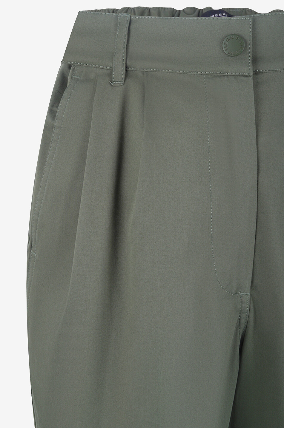 WEEKEND MAX MARA Pantalon large en satin de coton Gitane Femme KAKI 3