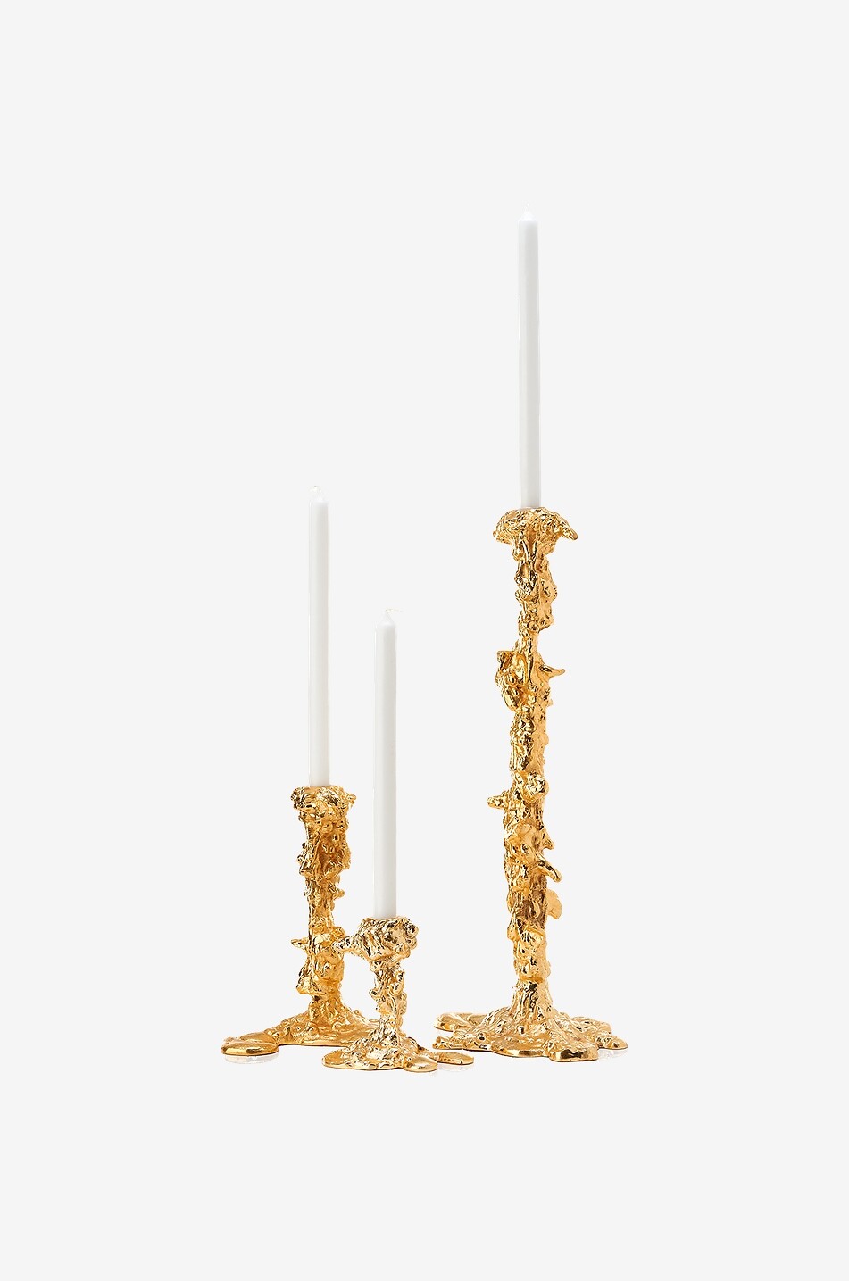 Drip L gold-tone candle holder