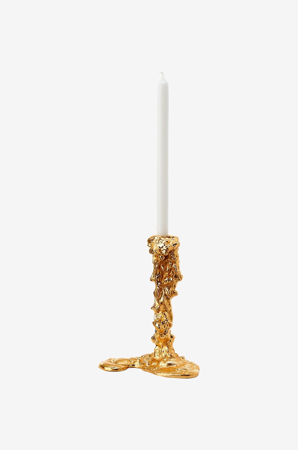 Drip L gold-tone candle holder