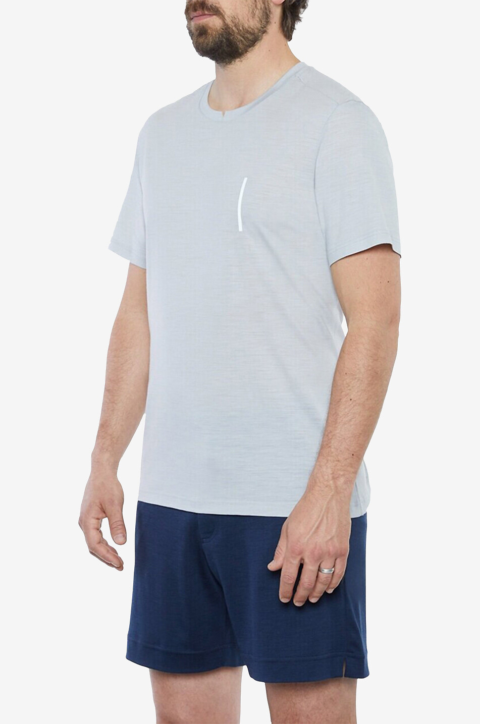 EMYUN T-shirt à manches courtes en laine mérinos Nyon Homme GRIS 3