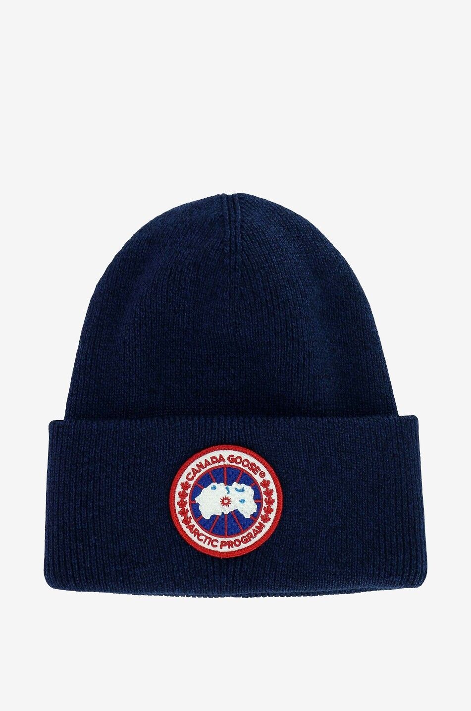 CANADA GOOSE Artic wool beanie with logo patch Men BLUE 1