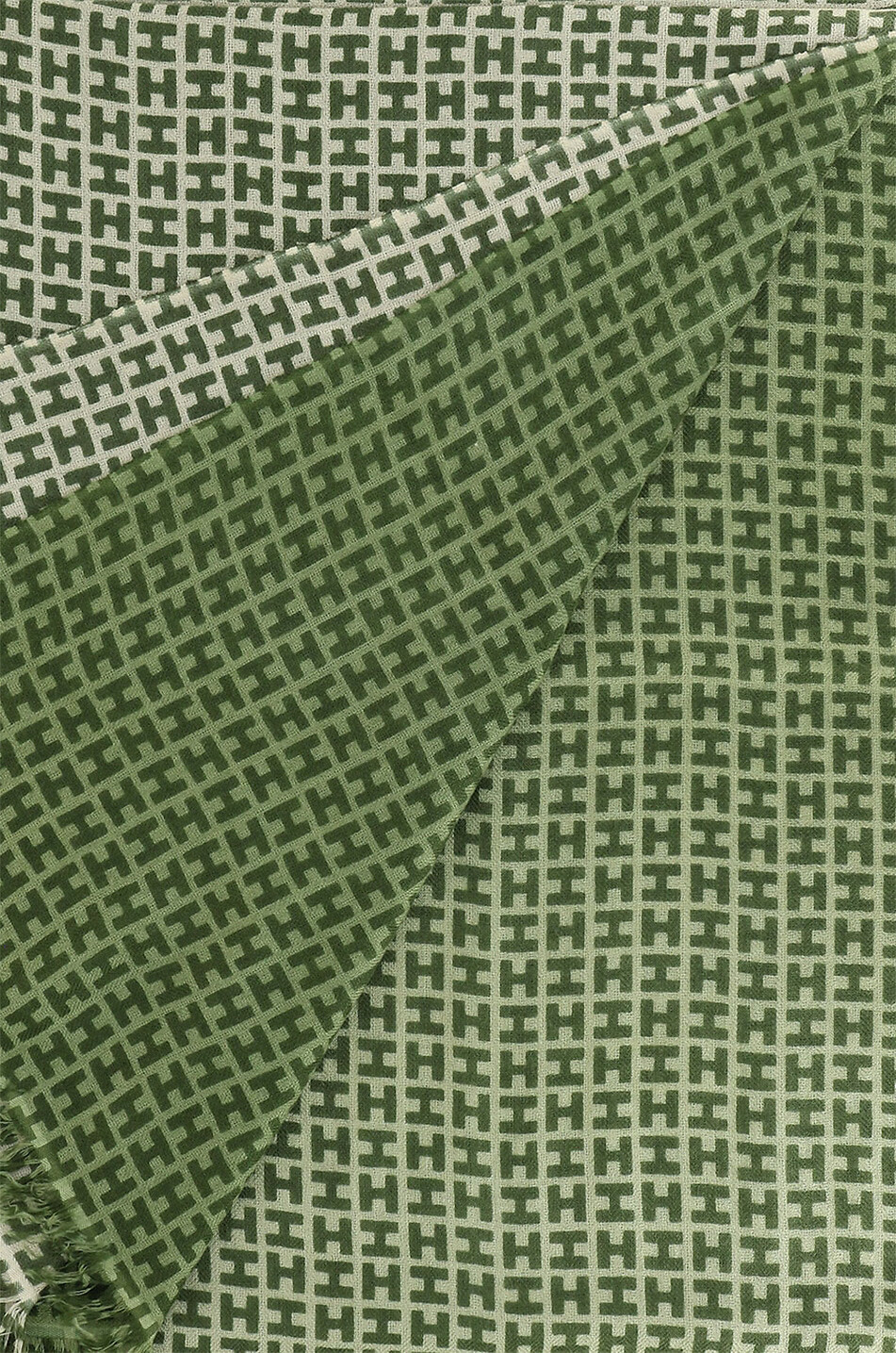 HEMISPHERE Radeombre BCS colour gradient monogrammed scarf Men GREEN 2