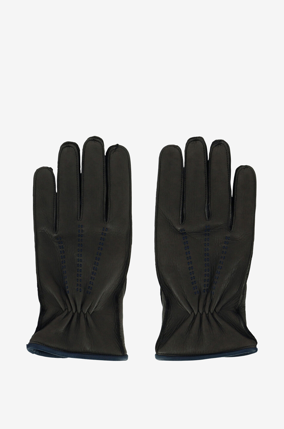PIERO RESTELLI Gants en cuir de cerf et cachemire Homme MARRON FONCÉ 1