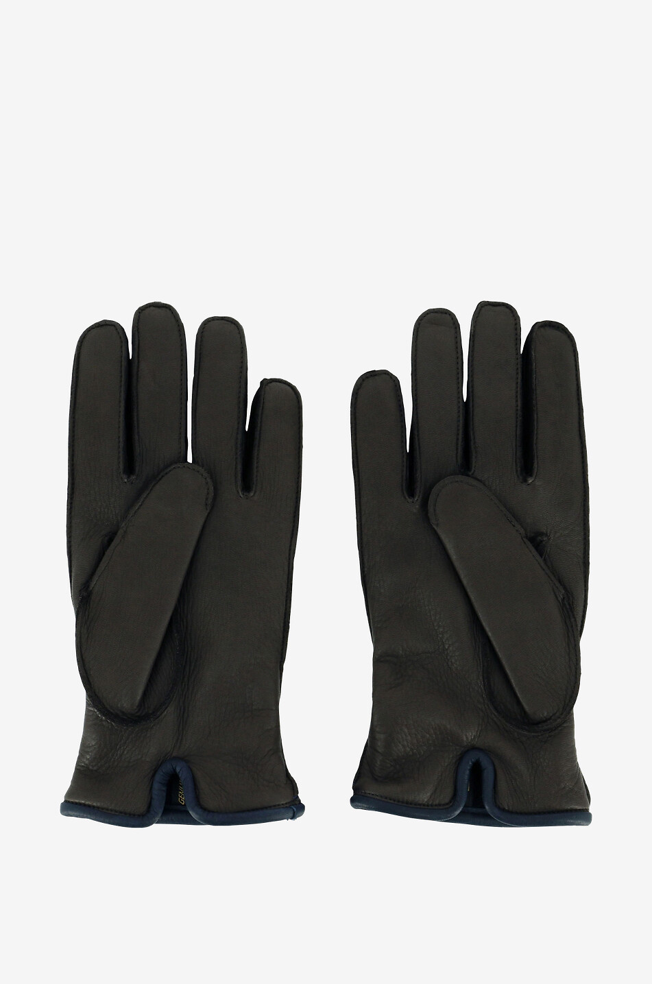 PIERO RESTELLI Gants en cuir de cerf et cachemire Homme MARRON FONCÉ 2
