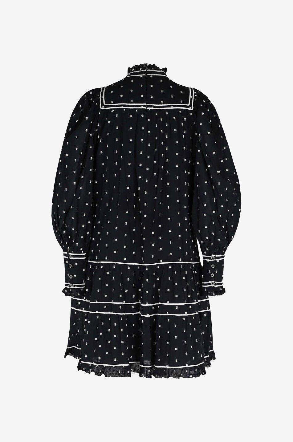 ULLA JOHNSON Blanche Eclipse Dot A-line cotton mini dress Women BLACK 2