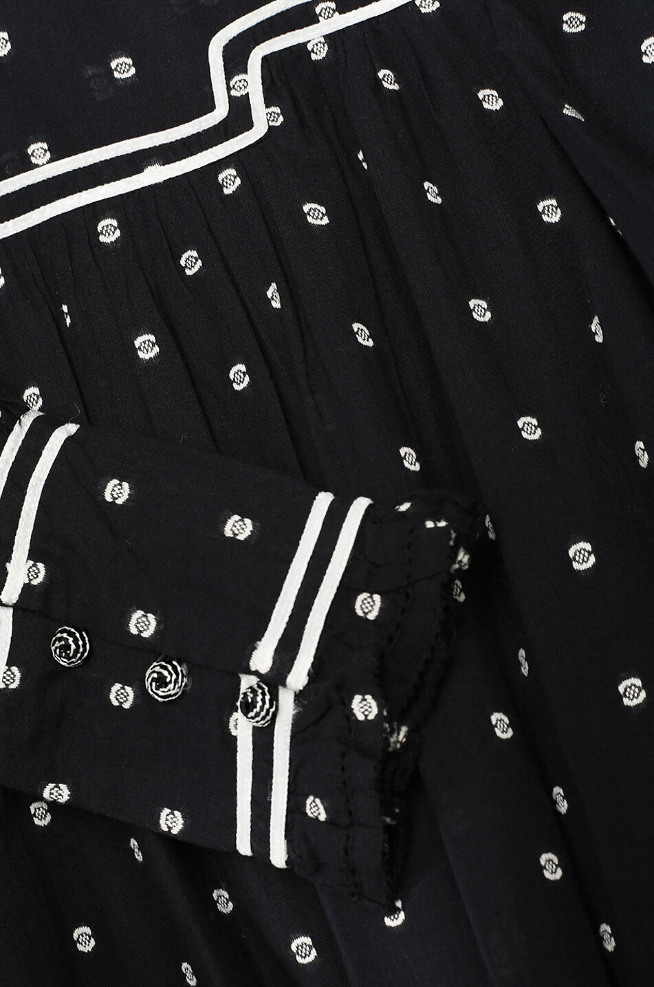 ULLA JOHNSON Blanche Eclipse Dot A-line cotton mini dress Women BLACK 3