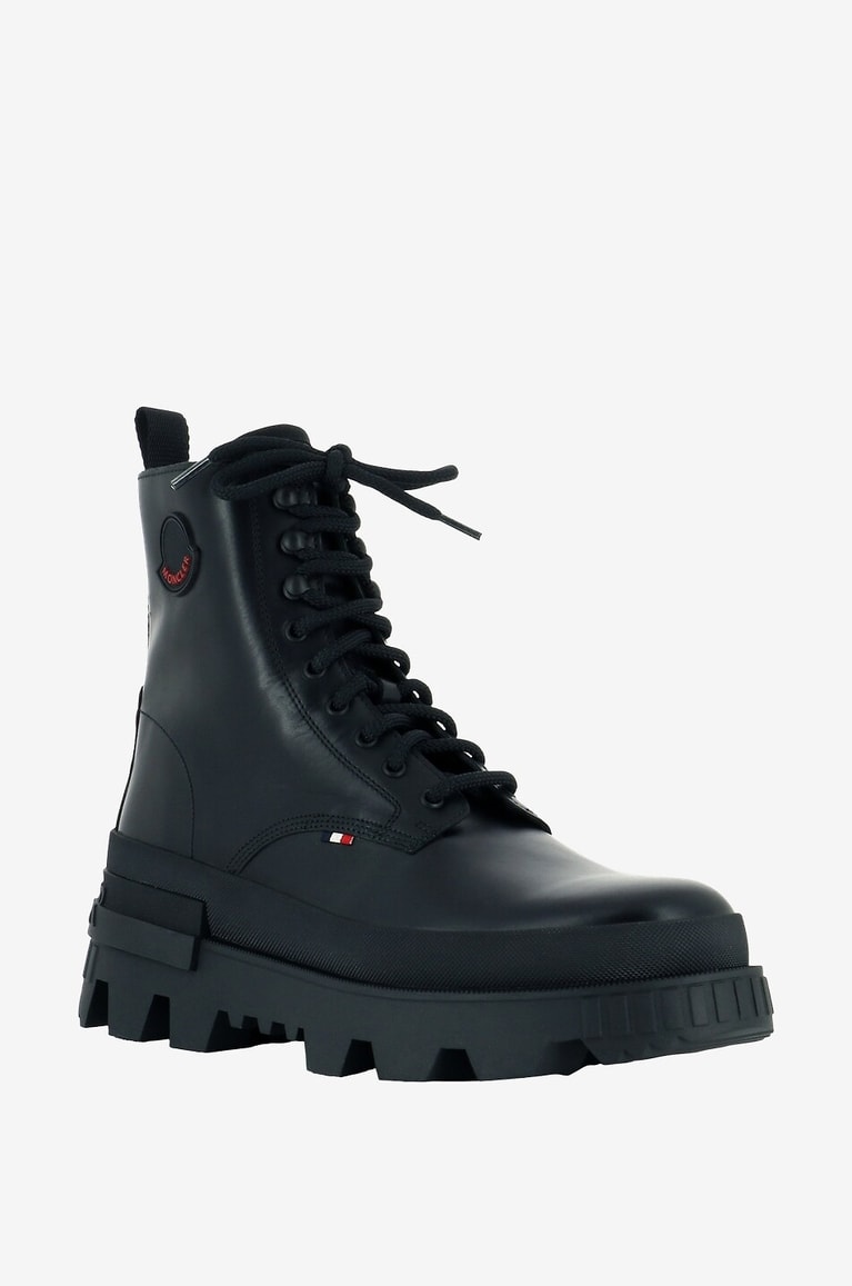 MONCLER Schnürstiefeletten aus Leder Mercurious Herren SCHWARZ 1