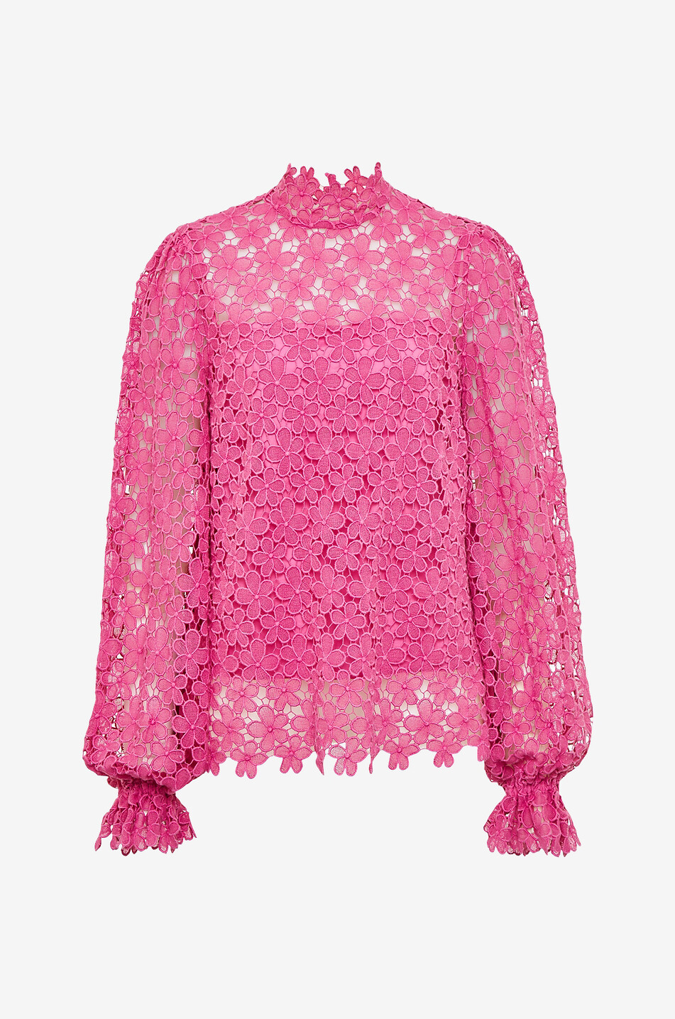 Bluse aus geblümter Spitze