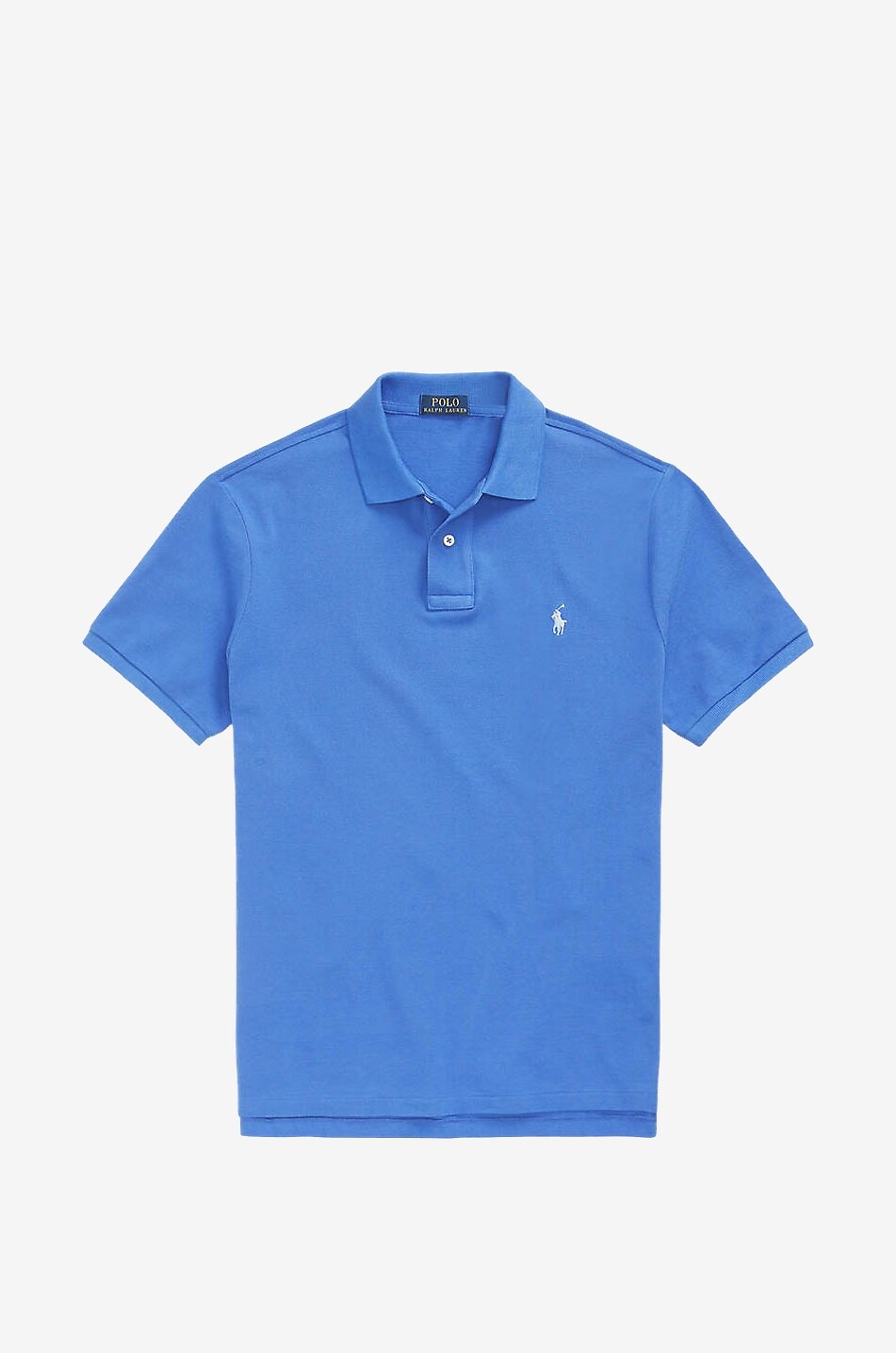 POLO RALPH LAUREN Custom Slim Fit Pony embroidered piqué cotton polo shirt Men MEDIUM BLUE 1