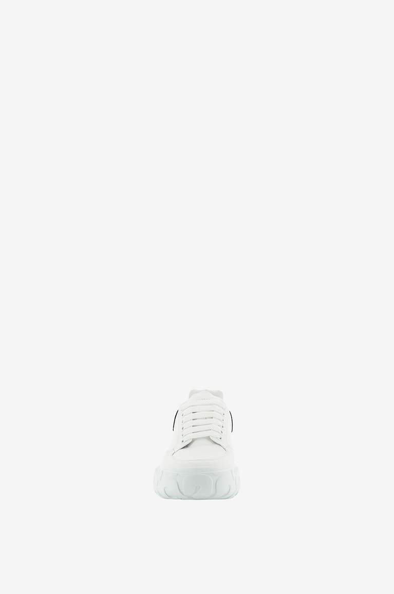 ALEXANDER McQUEEN Court bicolour leather lace-up low-top sneakers Men WHITE 2