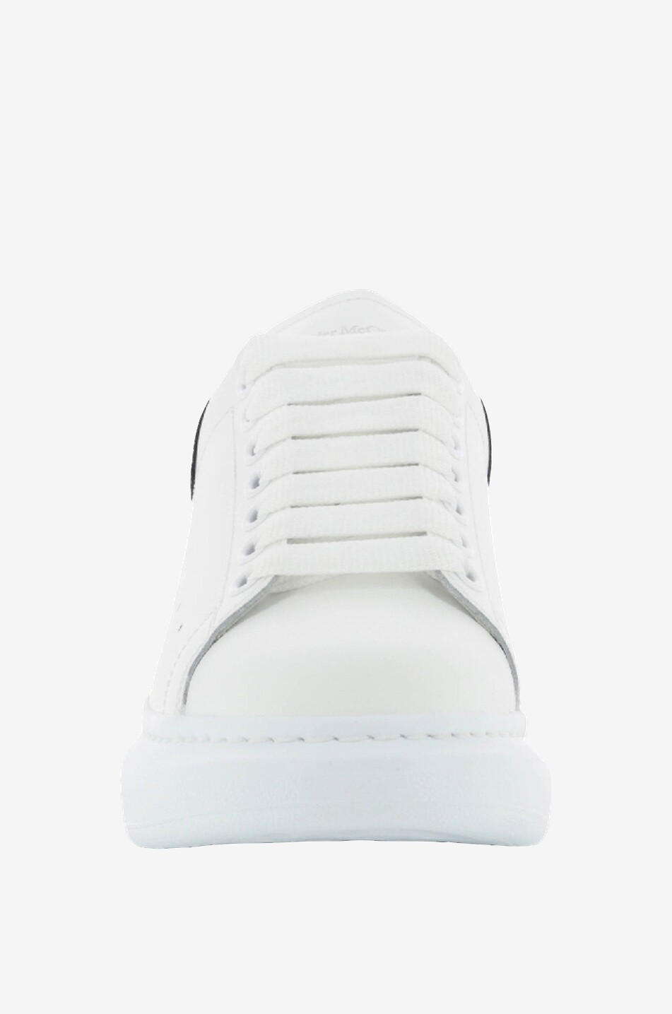 ALEXANDER McQUEEN Baskets en cuir ornées de cuir métallisé Oversized Femme BLANC 2