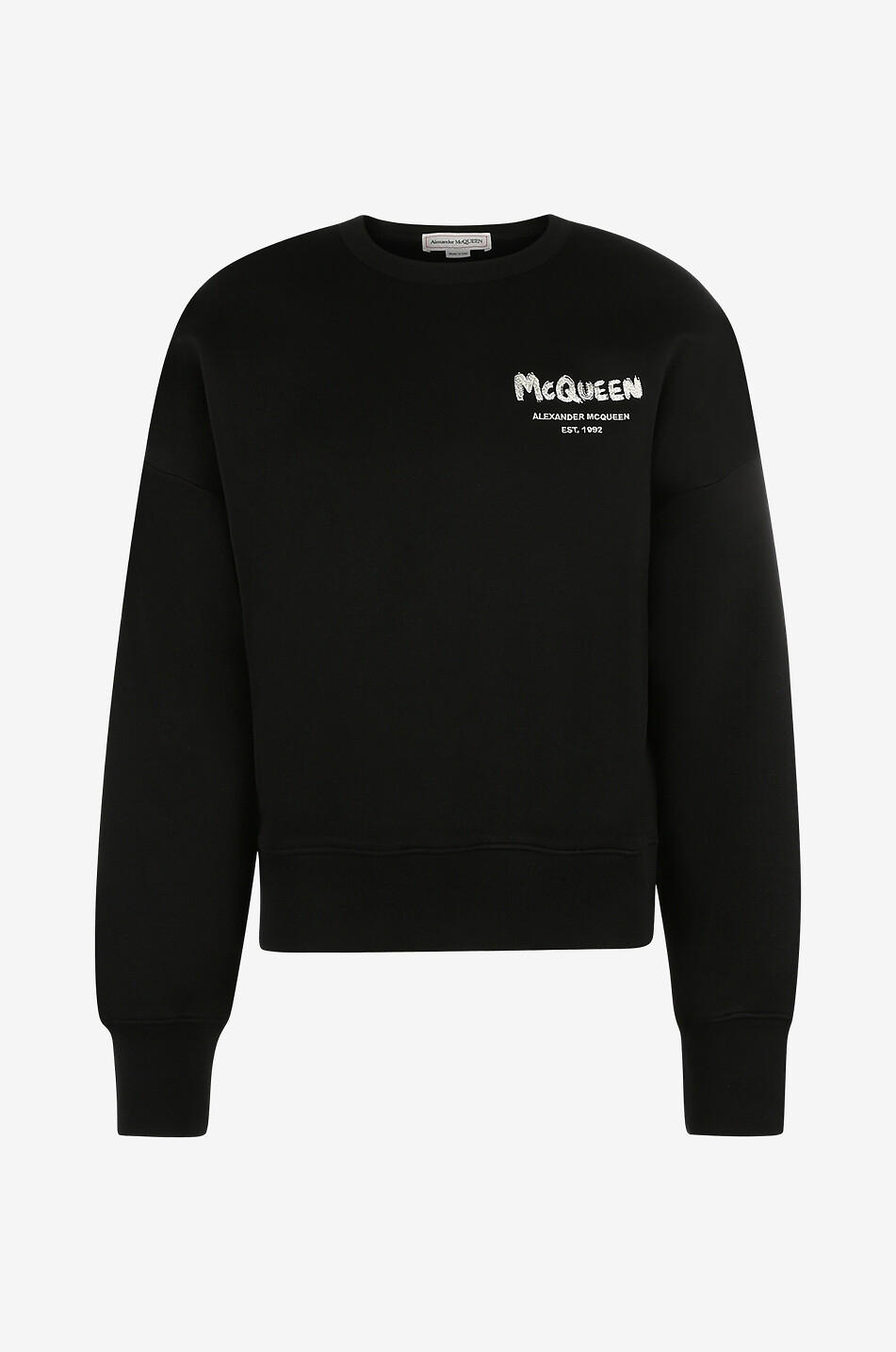 Sweat-shirt à col rond brodé McQueen Graffity