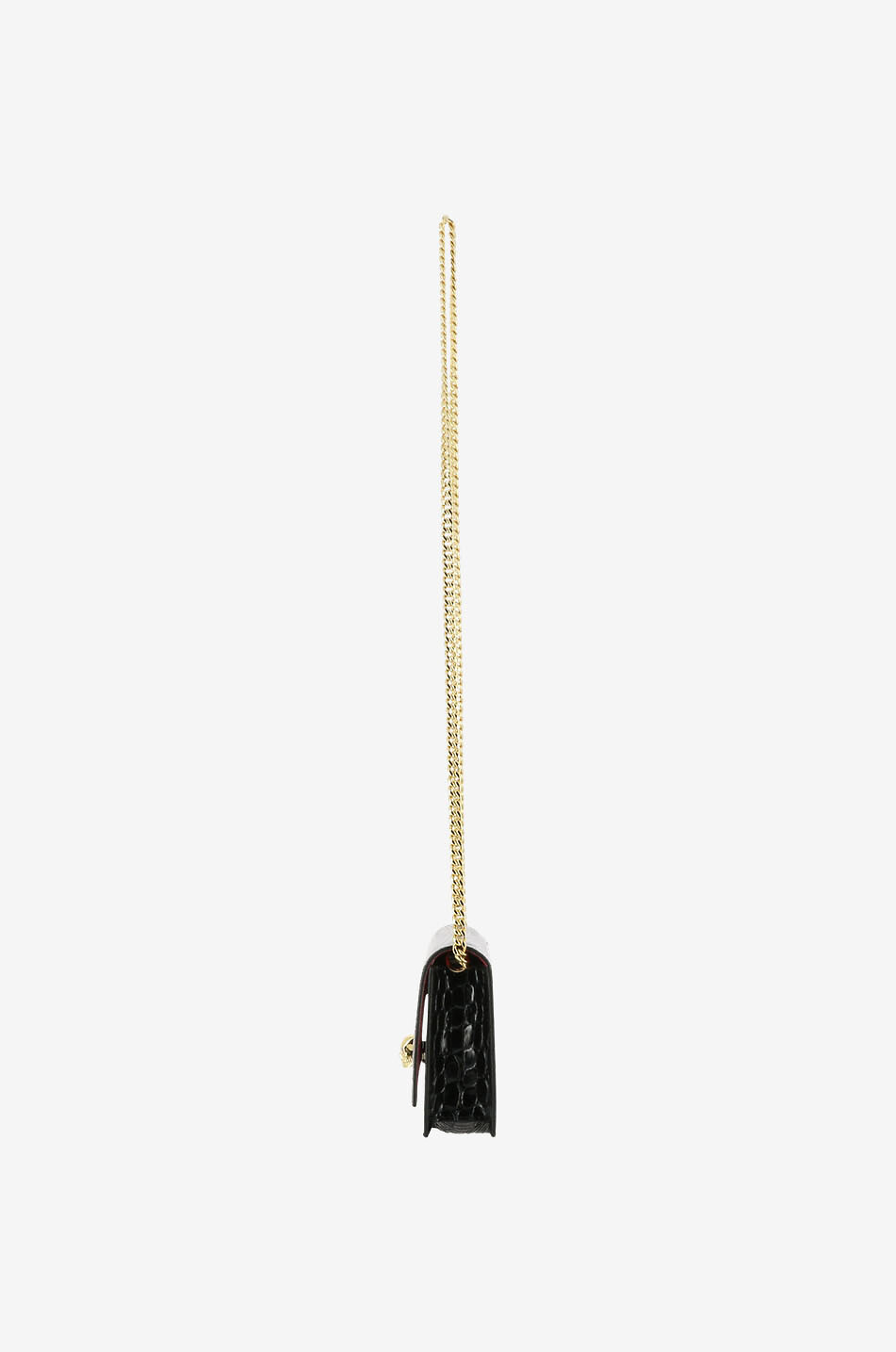ALEXANDER McQUEEN Umhängetasche aus Krokoleder Skull Small Damen SCHWARZ 4