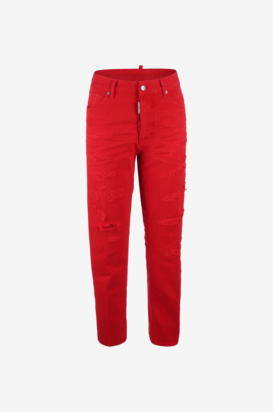 Verkürzte Karottenjeans mit hoher Taille