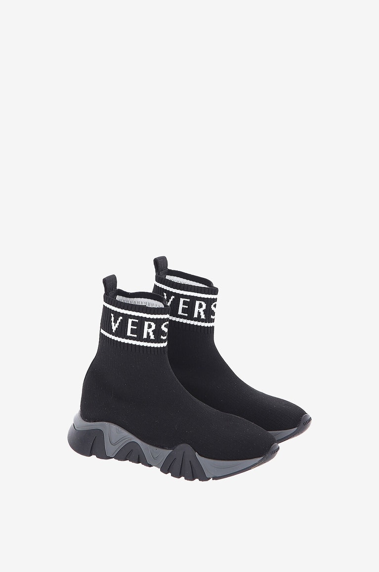 VERSACE Baskets chaussette enfant motif logo Garçon NOIR 1