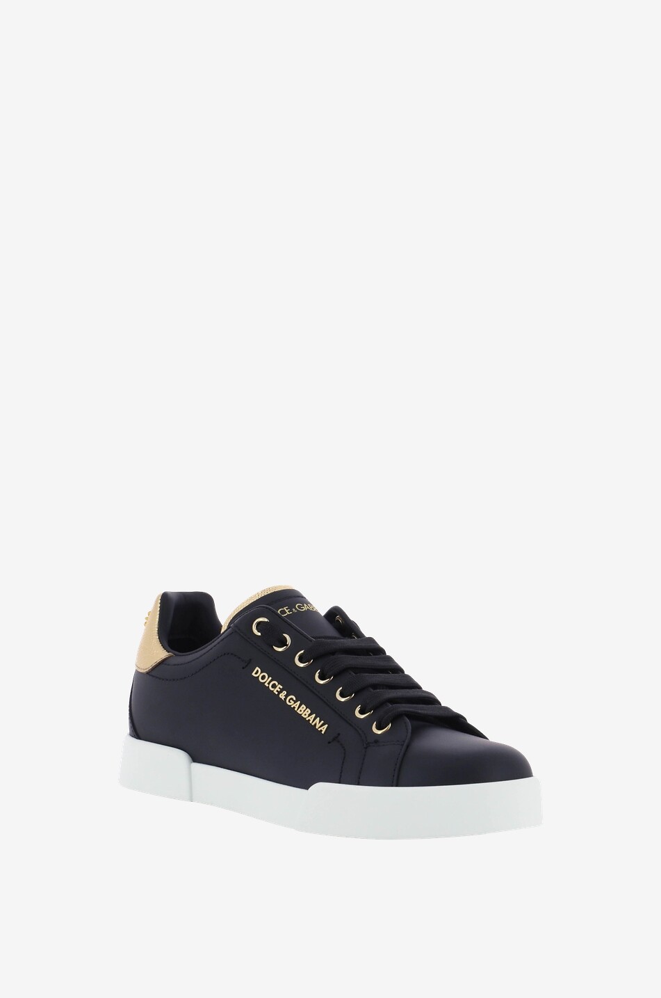 DOLCE & GABBANA Portofino Light leather low-top lace-up sneakers Women BLACK 1