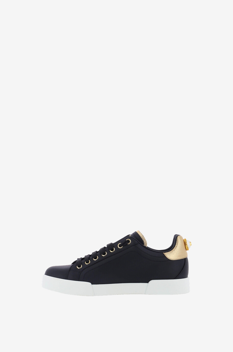 DOLCE & GABBANA Portofino Light leather low-top lace-up sneakers Women BLACK 3
