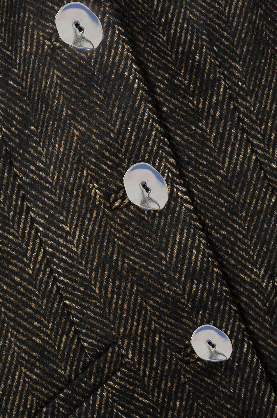 Cinched chevron wool blend blazer GANNI BROWN Bongénie Outlet