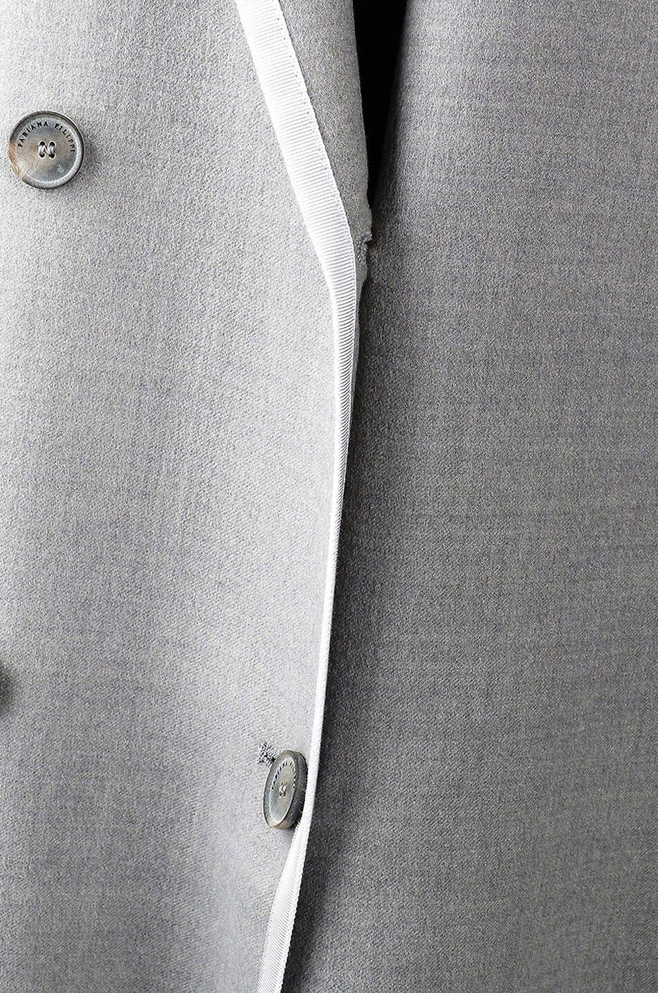 FABIANA FILIPPI Gilet long en laine et soie à double boutonnage Femme GRIS MOYEN 3