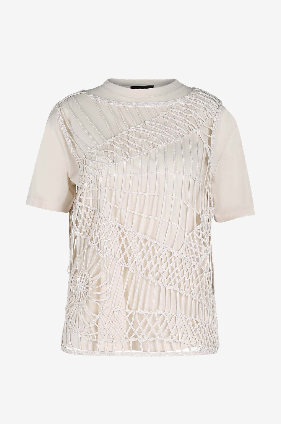 FABIANA FILIPPI 2-in-1-T-Shirt mit Netz-Häkeltop Damen BEIGE 1