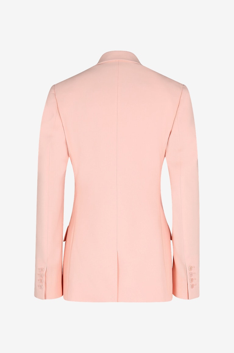 STELLA McCARTNEY Peach double-breasted asymmetric twill blazer Women LIGHT ORANGE 2