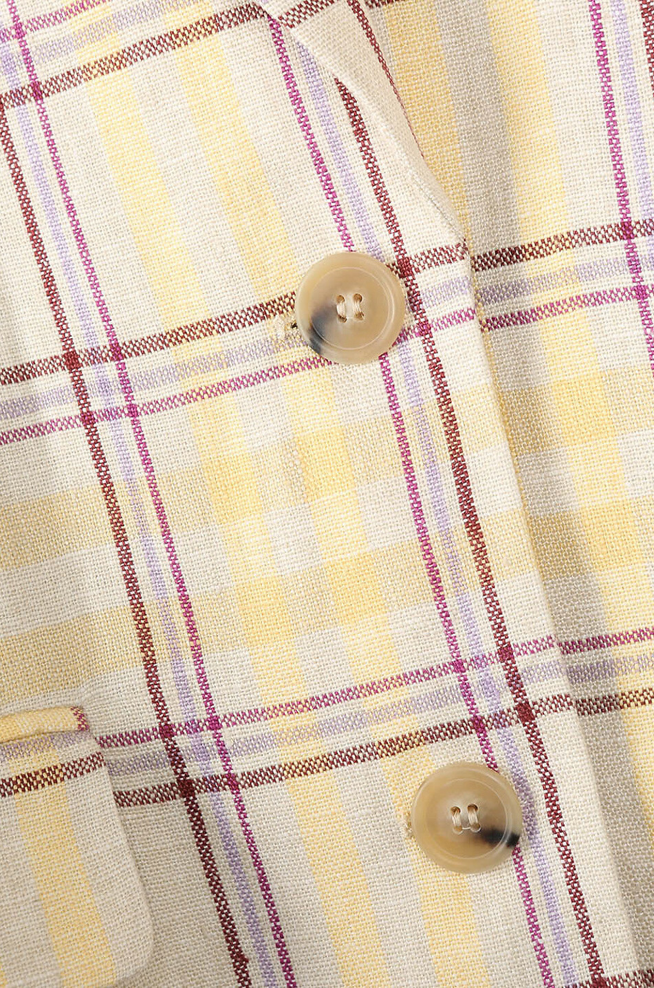 MARANT ETOILE Ilindae checked linen oversize blazer Women BEIGE 3