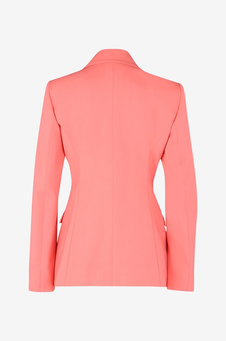 VERSACE Blazer à boutonnage double en laine stretch Medusa Femme ROSE 2
