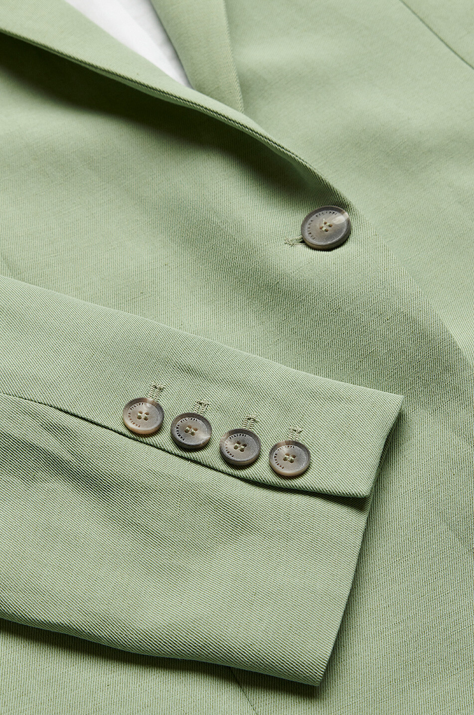 Einreihiger Blazer aus Viskose und Leinen