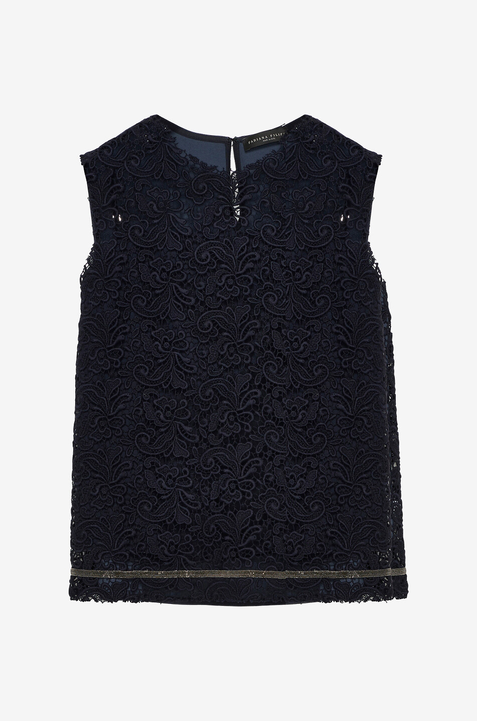 Sleeveless guipure top