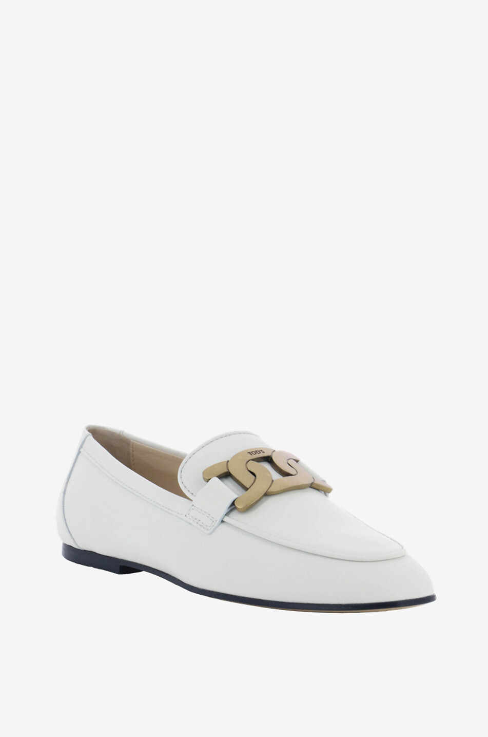 TOD'S Mokassins aus Lammleder mit Kettendetail Kate Damen WEISS 1