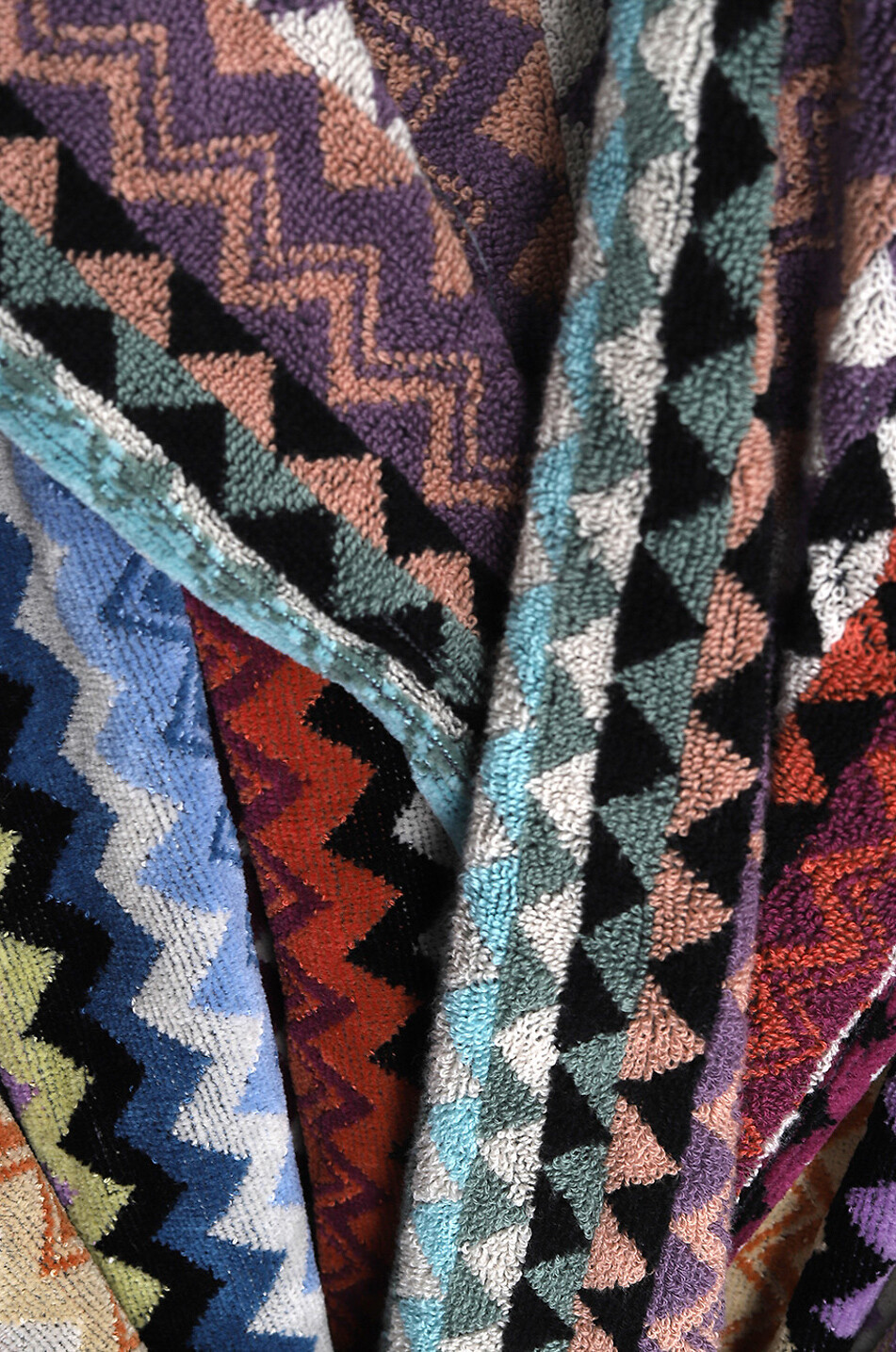 MISSONIHOME Adam zigzag patterned terry bathrobe Women MULTI COLOURED 3