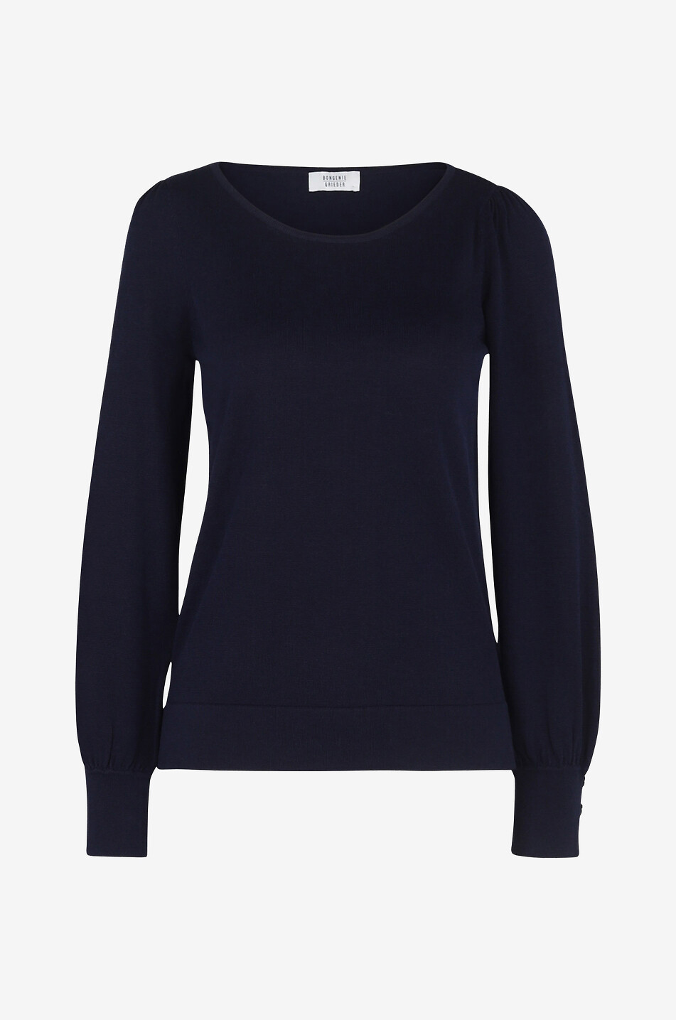 BONGENIE Leichter Pullover aus Baumwollmix mit Puffärmeln Damen DUNKELBLAU 1
