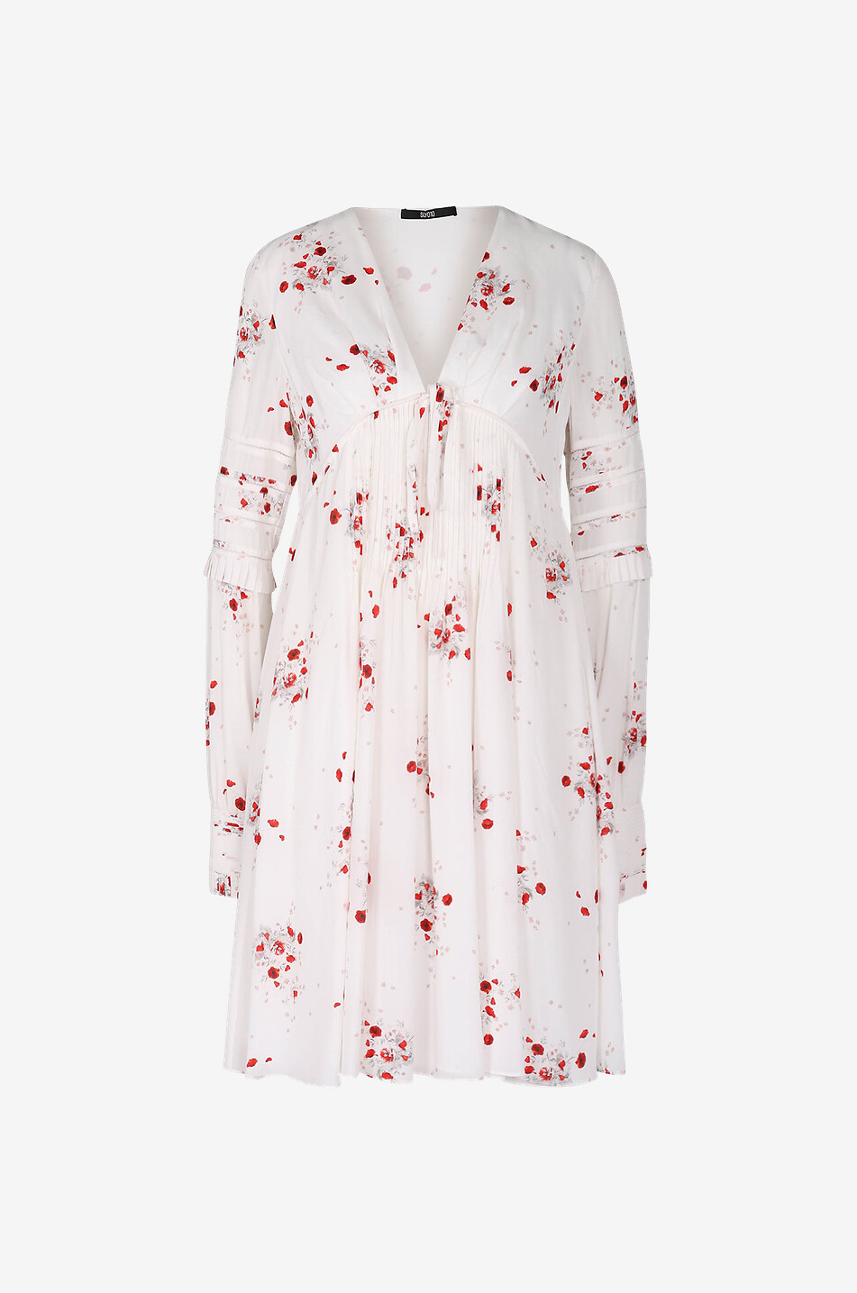 Robe plissée fleurie en soie mélangée Nova