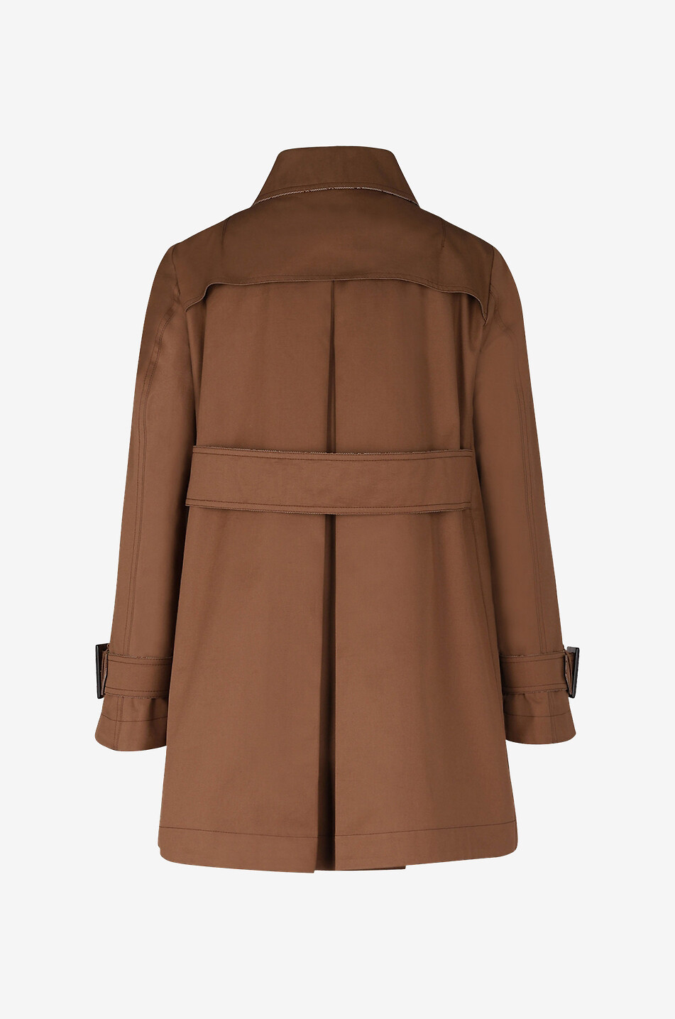 HERNO A-förmiger kurzer Trenchcoat aus wasserabweisendem Twill Delon Damen BRAUN 2