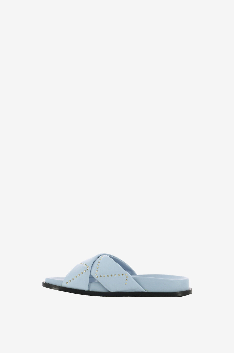 Sandales plates en cuir nappa clouté Tina