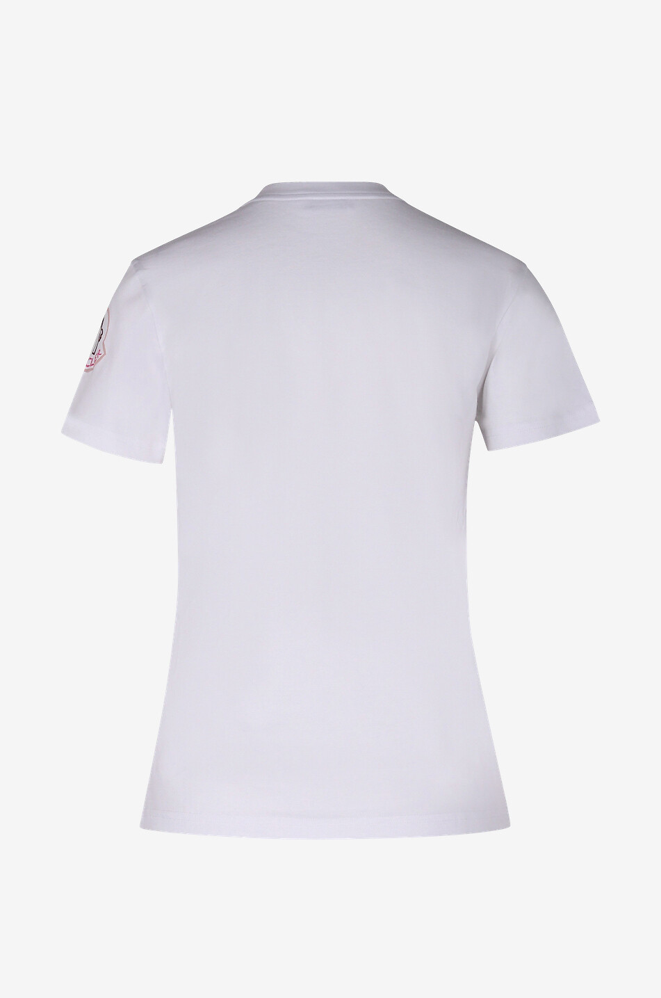MONCLER T-shirt à manches courtes imprimé logo rouge-à-lèvres Femme BLANC 2