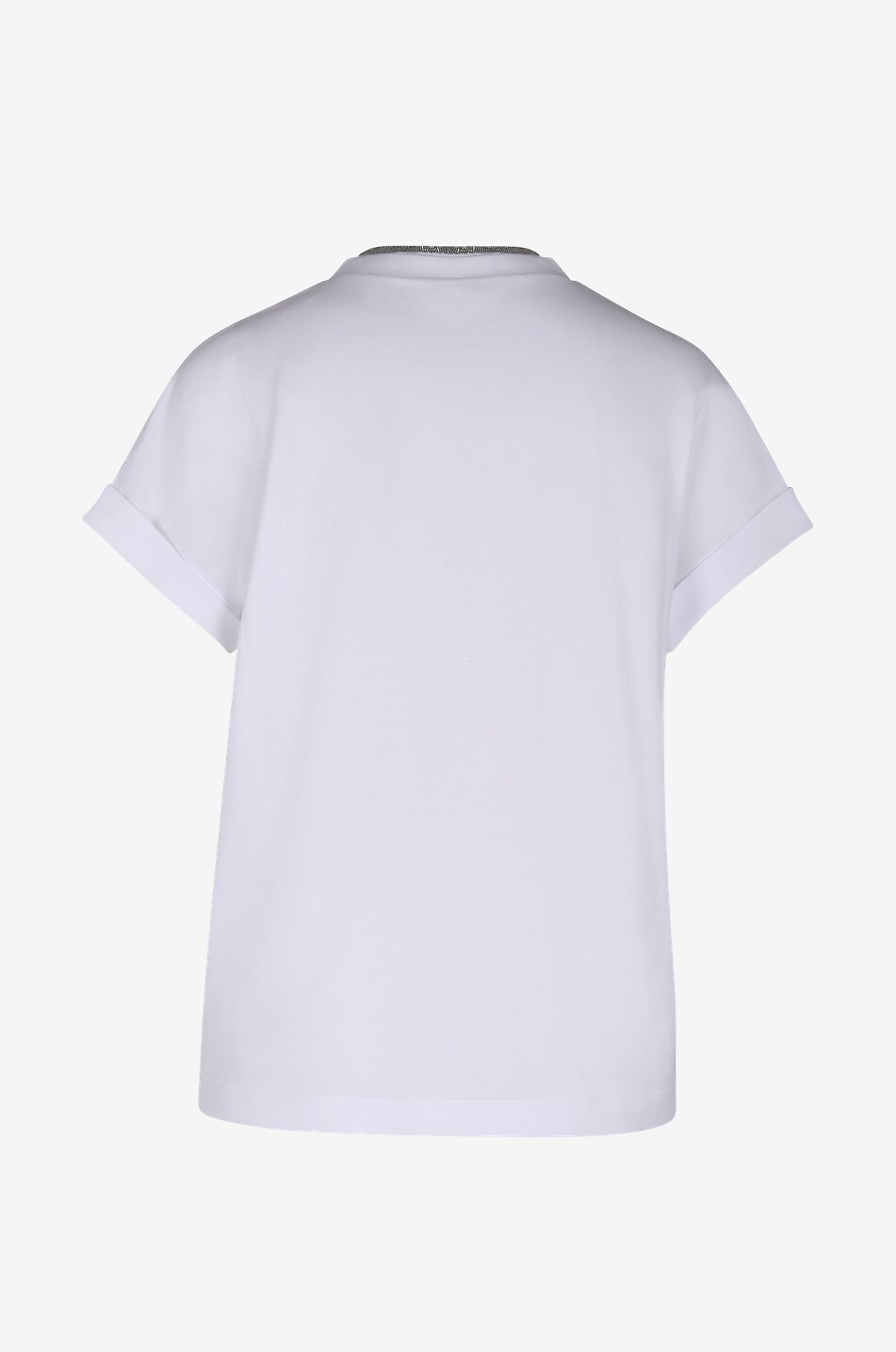 BRUNELLO CUCINELLI Precious Neckline V-neck jersey T-shirt Women WHITE 2