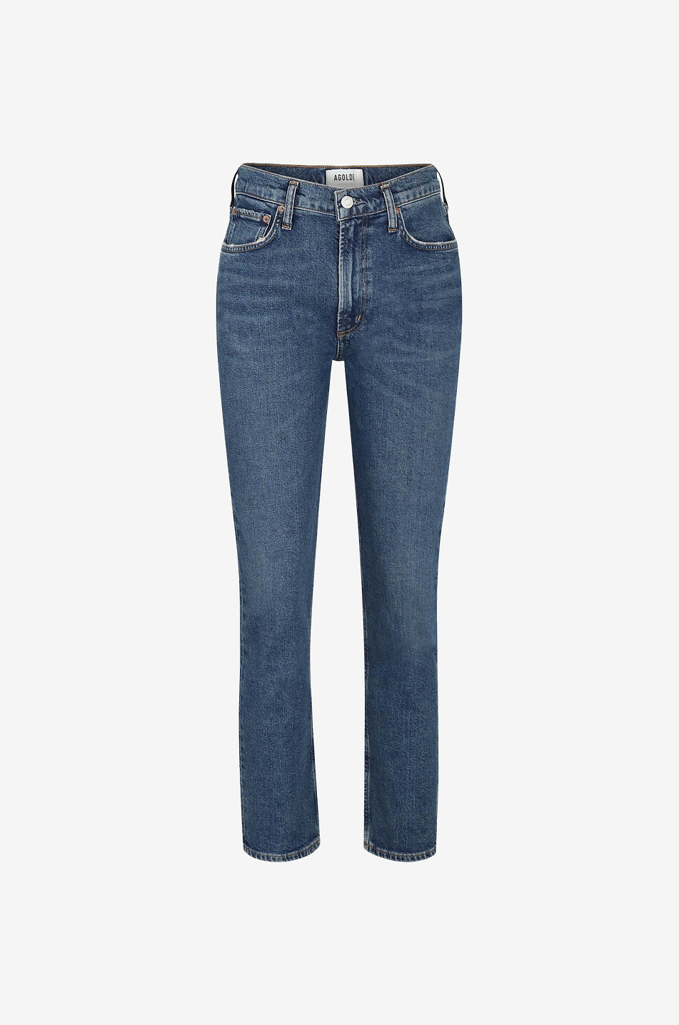 AGOLDE Organic cotton slim-fit high-rise jeans Women MEDIUM BLUE 1