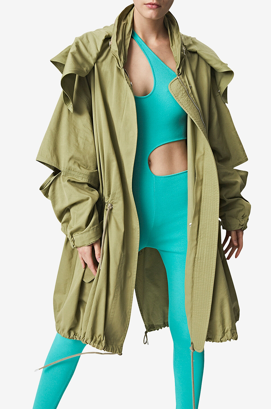 STELLA McCARTNEY Leichter Oversize-Parka aus gewaschener Baumwolle Damen GRÜN 6