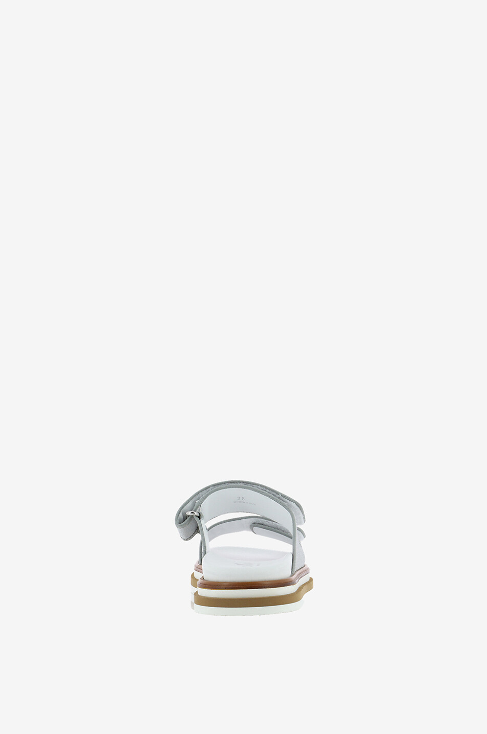 HOGAN Sandales plates cuir et tissu pailleté Ciabatta Femme ARGENT 4