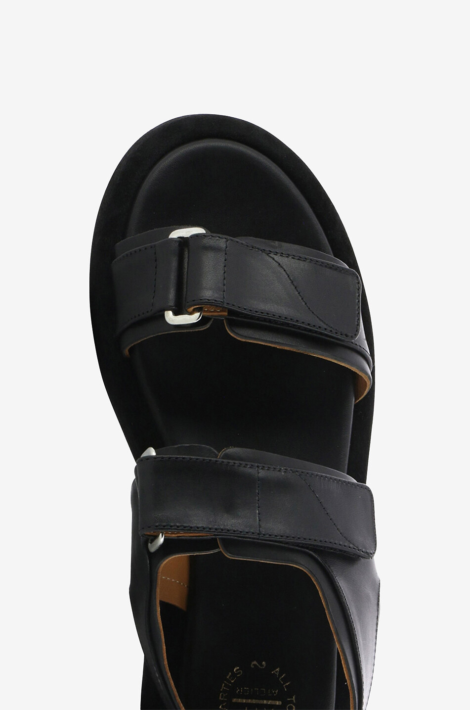 ATP ATELIER Sandales plates en cuir de vachette Varese Femme NOIR 5