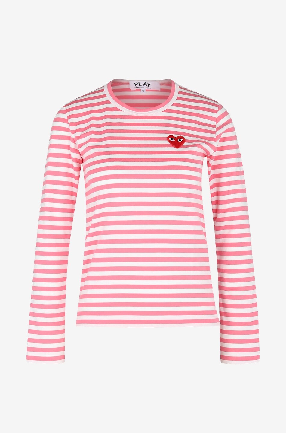 Red Heart Emblem striped long-sleeved T-shirt