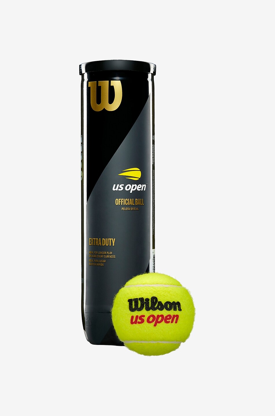WILSON Set mit 4 Tennisbällen US Open Extra Duty Unisex GELB 2