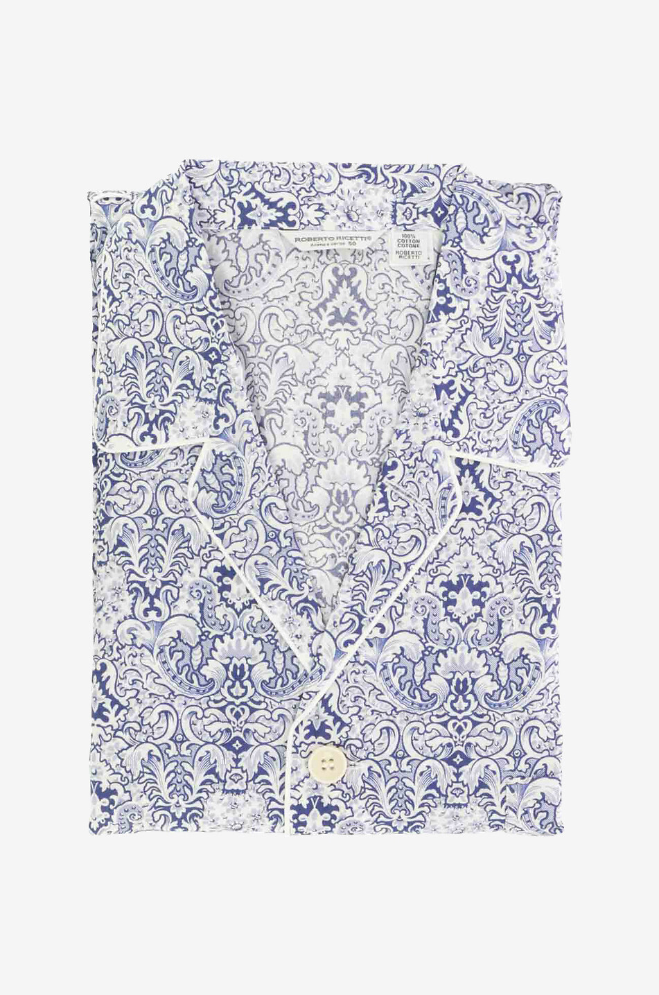 ROBERTO RICETTI Langer Baumwollpyjama Venezia Herren HELLBLAU 1