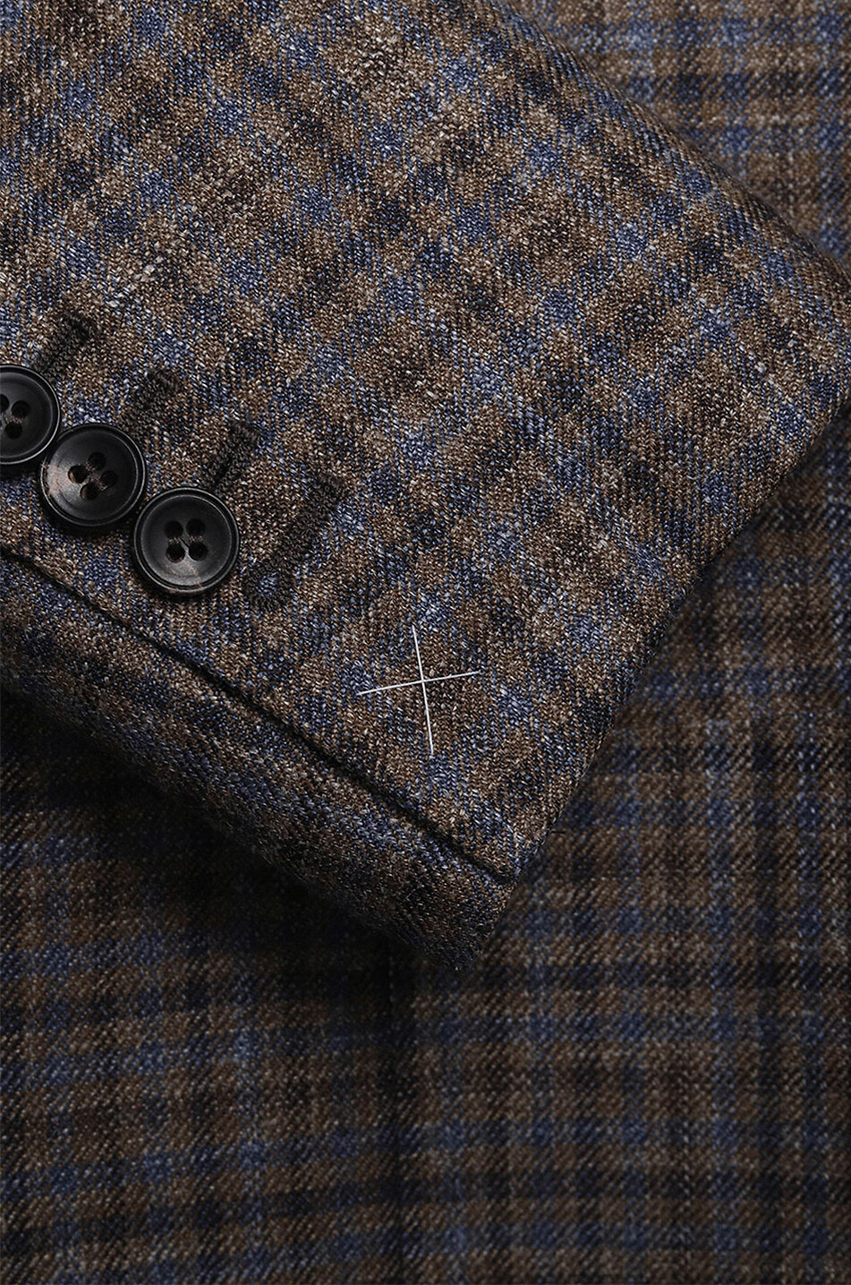 BONGÉNIE Ethomas checked wool, silk and linen blazer Men BROWN 3